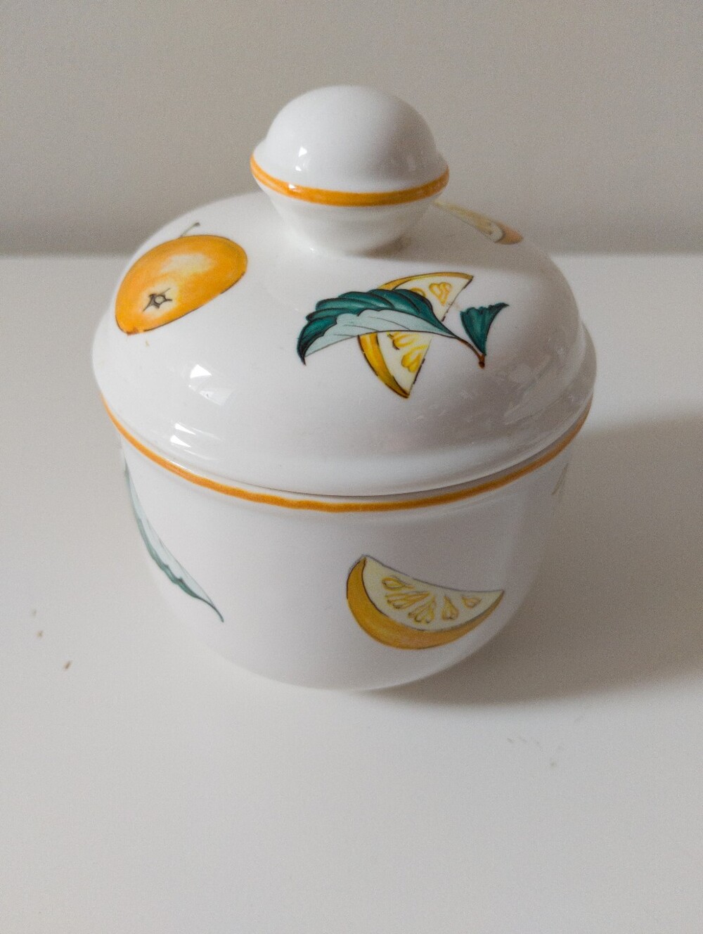Villeroy & Boch French Garden Fleurence Jam Pot Lidded Sugar Bowl Citrus Slices